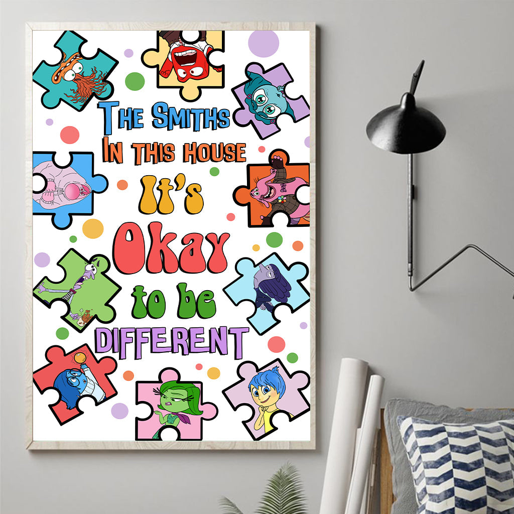 Personalized Puzzle Theme Canvas Print It's Okay to Be Different Canvas And Poster GradoCreations
