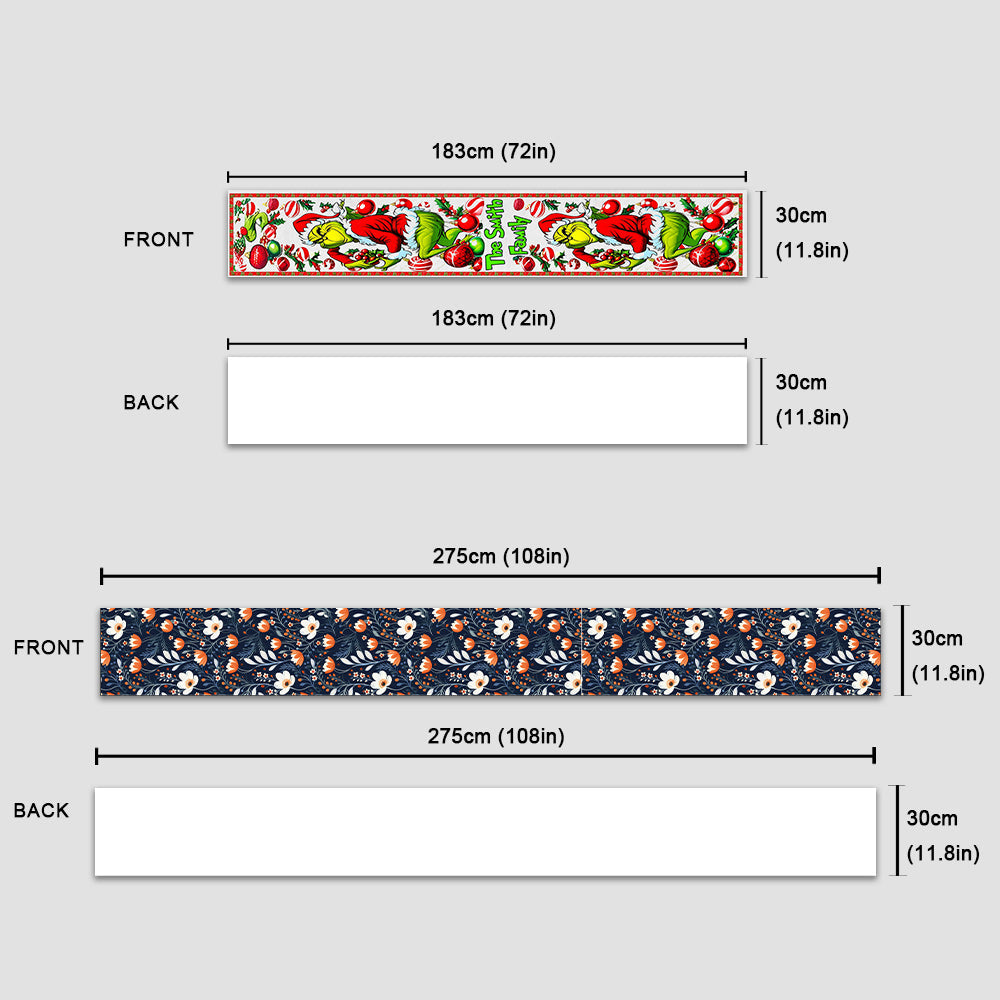 Personalized Grinchmas Family Table Runner Christmas Decor Table Runner GradoCreations