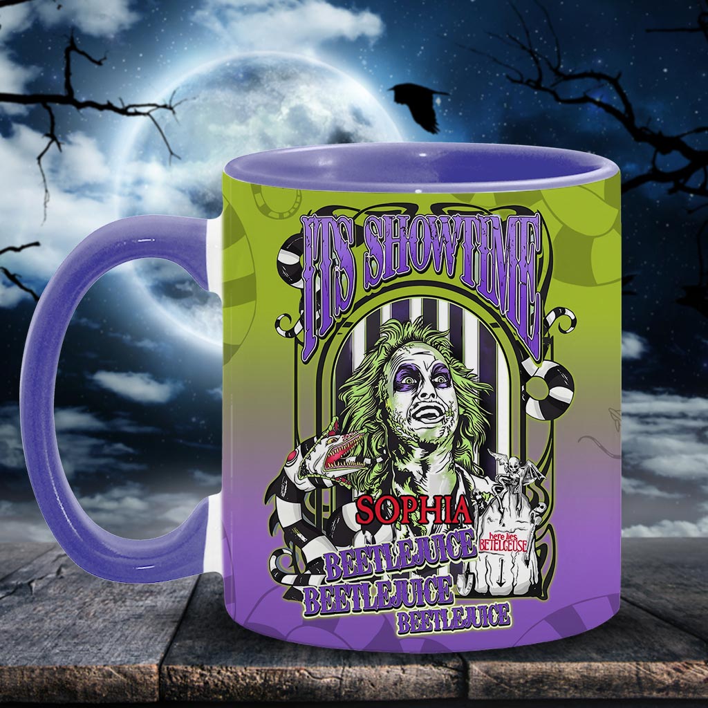 Personalized Beetlejuice Accent Mug Custom Name Halloween Gift Accent Mug GradoCreations