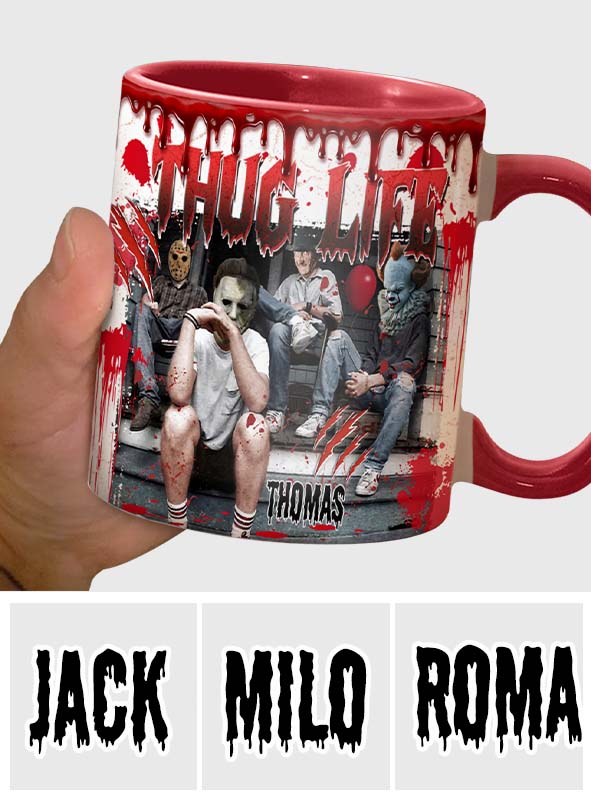 Personalized Thug Life Accent Mug Custom Name Gift for Halloween Accent Mug GradoCreations