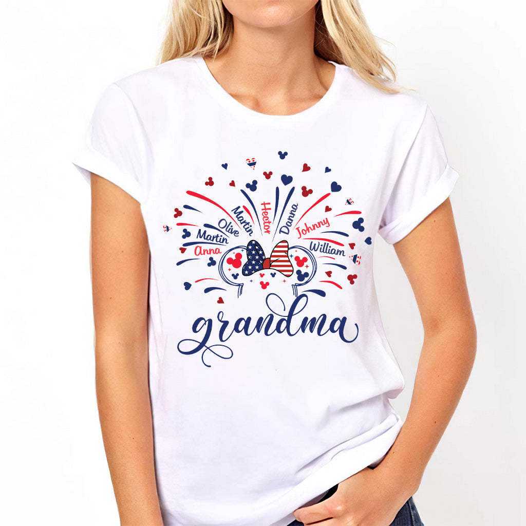 Personalized Firework Mouse T-shirt & Hoodie for Family | 4th of July Gift T-shirt & Hoodie GradoCreations