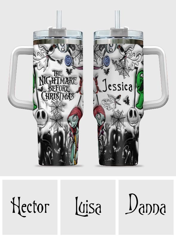 Personalized Nightmare Tumbler with Handle Custom Name Gift Tumbler With Handle GradoCreations
