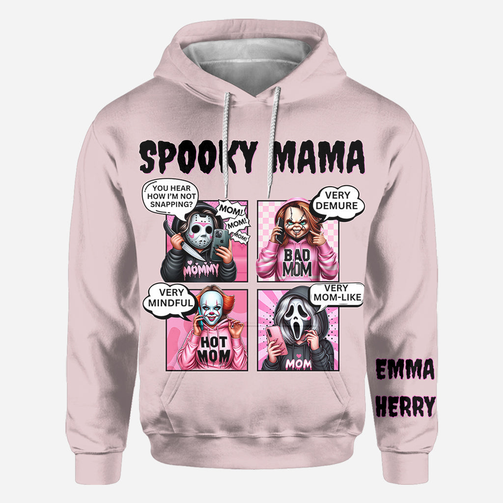 Personalized Spooky Mama All Over Shirt Custom Name Gift for Mom All Over Shirt GradoCreations