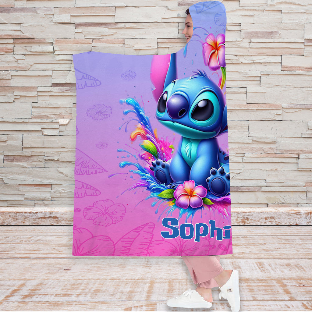 Personalized Hooded Blanket with Cute Character Design for Kids Hooded Blanket GradoCreations
