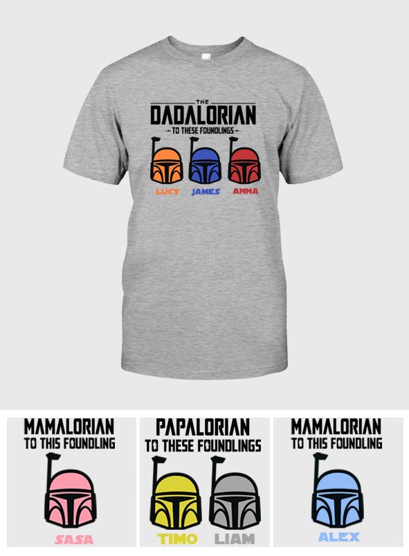 Personalized Dadalorian T-Shirt & Hoodie Gift for Dad | Custom Family Names T-shirt & Hoodie GradoCreations