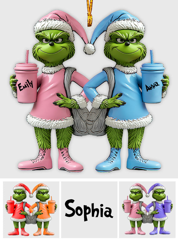 Personalized Grinch Transparent Ornament Custom Gift for Friends One-sided Ornament GradoCreations