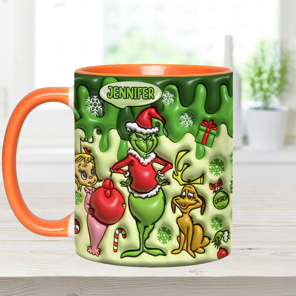 Personalized Grinch Accent Mug & Coaster Custom Name Gift Accent Mug GradoCreations