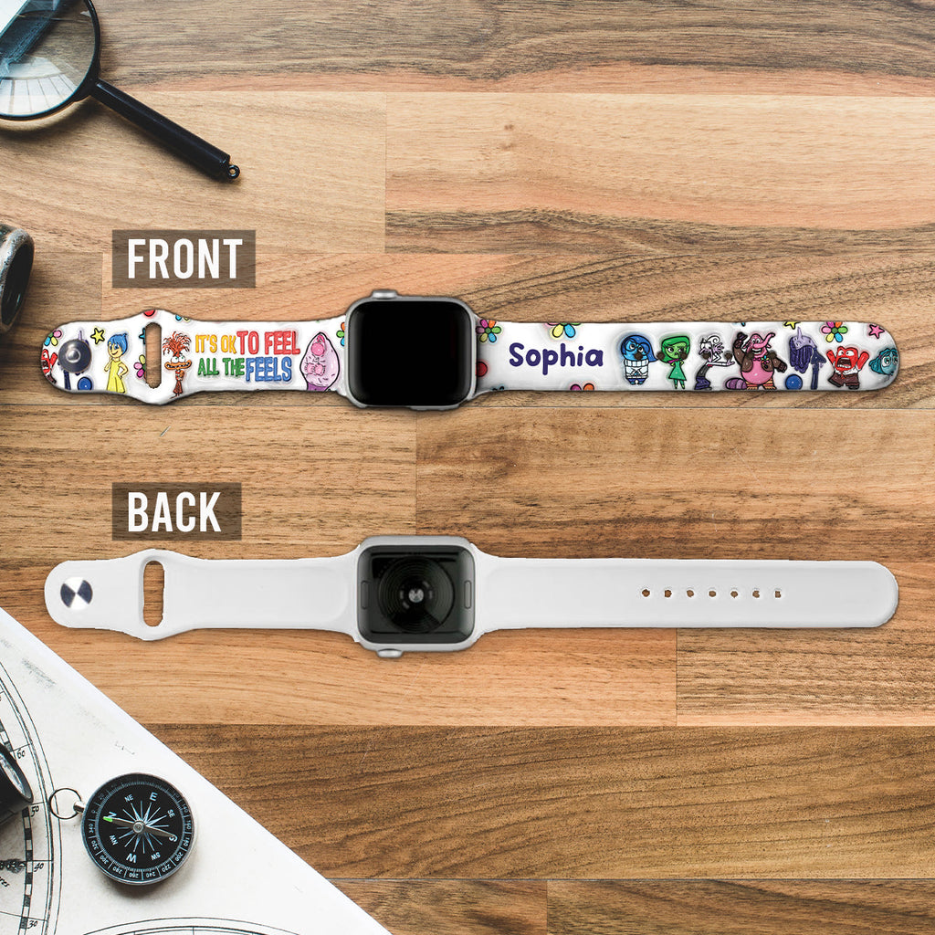 Personalized Silicone Apple Watch Band Custom Name Gift Apple Watch Band GradoCreations