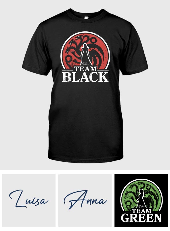 Personalized Team Black vs Green Hoodie & T-shirt Gift T-shirt & Hoodie GradoCreations