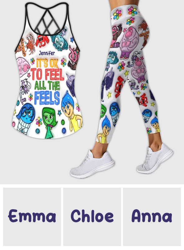 Personalized Cross Tank Top & Leggings Custom Name Gift for Her Cross Tank Top & Leggings GradoCreations
