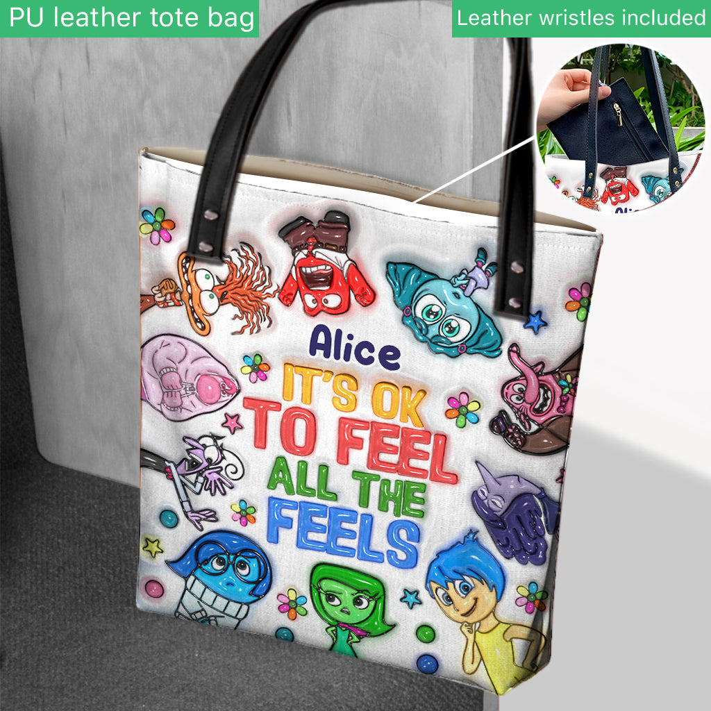 Personalized Tote Bag "It's Ok To Feel All The Feels" Gift for Kids Tote Bag GradoCreations