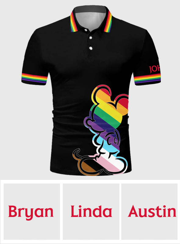 Personalized LGBT Pride Polo Shirt Custom Name Gift Polo Shirt GradoCreations