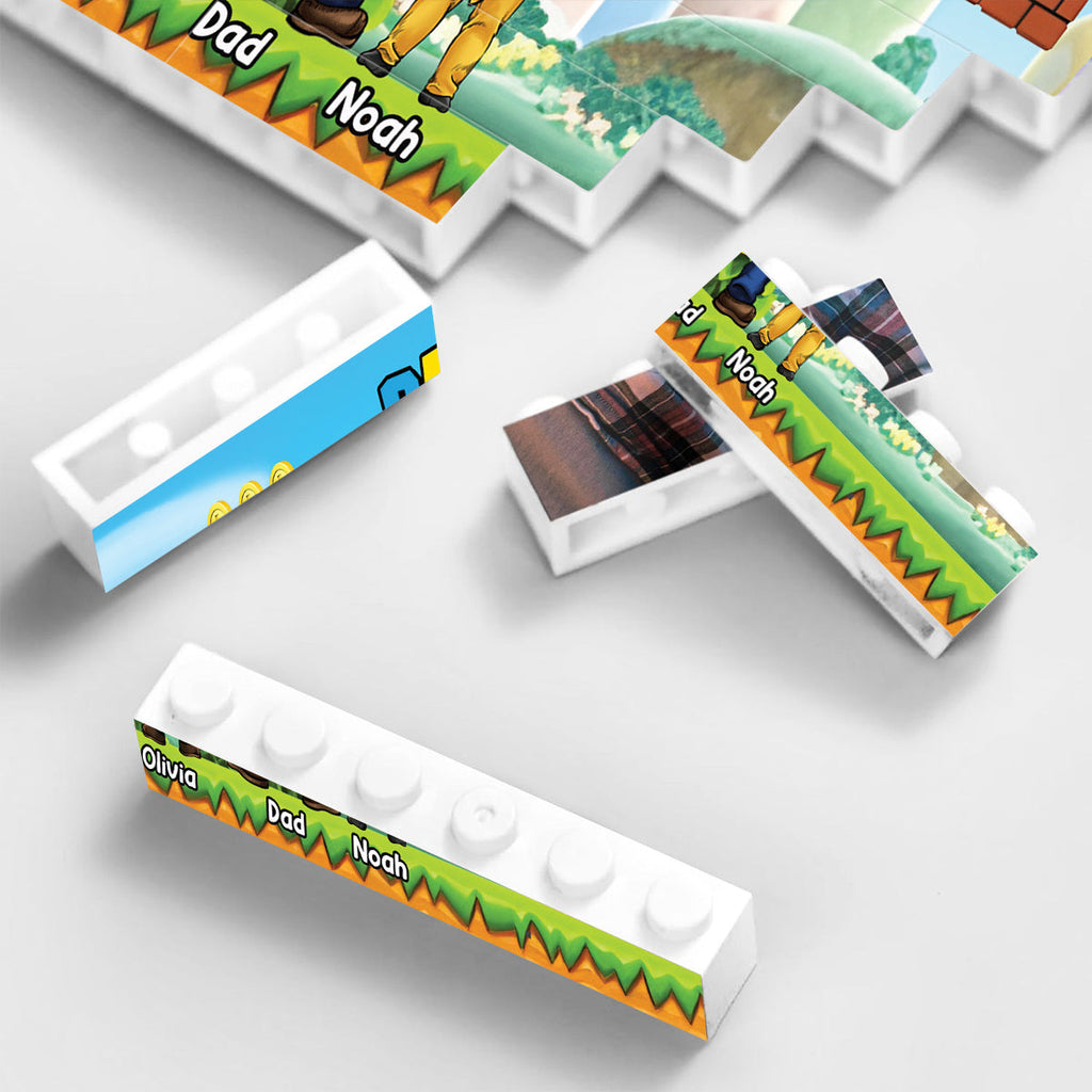 Personalized Best Dad Ever One-Sided Building Brick Block Gift One-sided Rectangle Building Brick Blocks GradoCreations