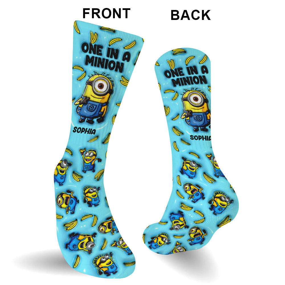 Personalized Minion Socks Custom Name Fun Gift for Kids Socks GradoCreations