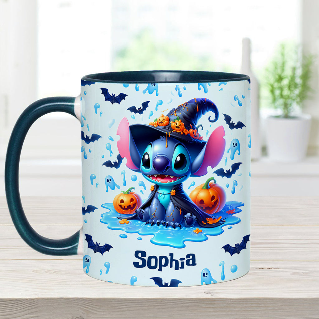 Personalized Halloween Ohana Accent Mug with Custom Name Accent Mug GradoCreations