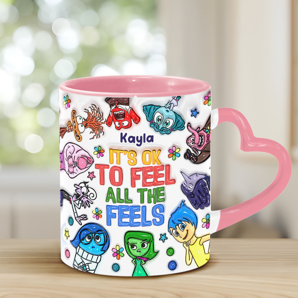 Personalized Heart Handle Mug Custom Name Gift for Mom Heart Handle Mug GradoCreations