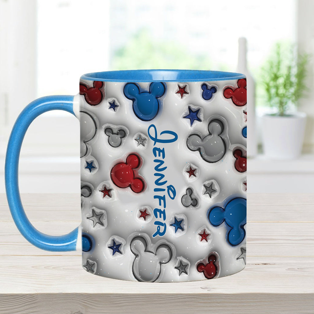 Personalized Mickey Mouse Accent Mug Custom Name Star Design Gift Accent Mug GradoCreations