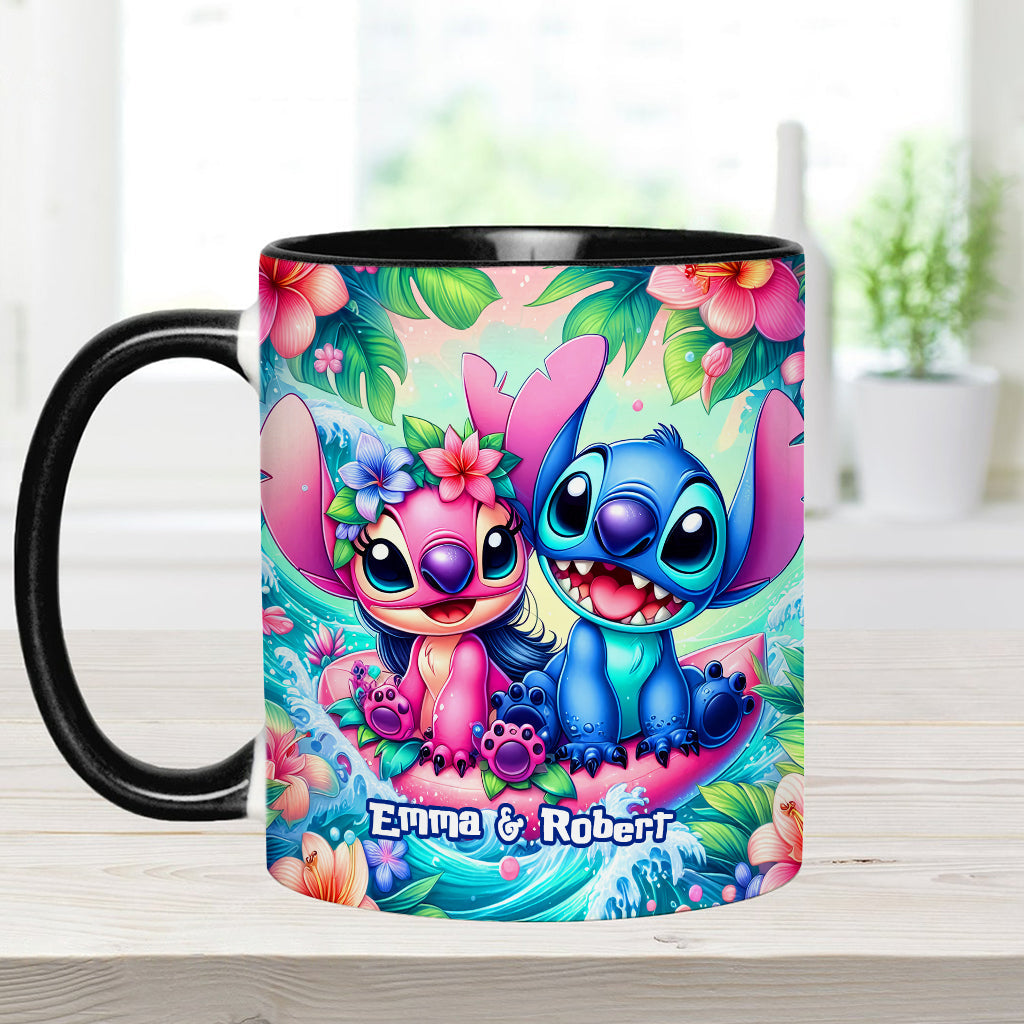 Personalized Ohana Accent Mug Custom Name Gift for Couple Accent Mug GradoCreations
