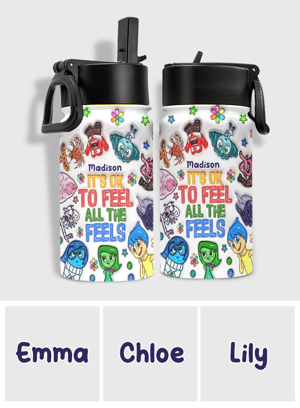 Personalized Kids Water Bottle Custom Name Fun Design Gift Kids Water Bottle GradoCreations