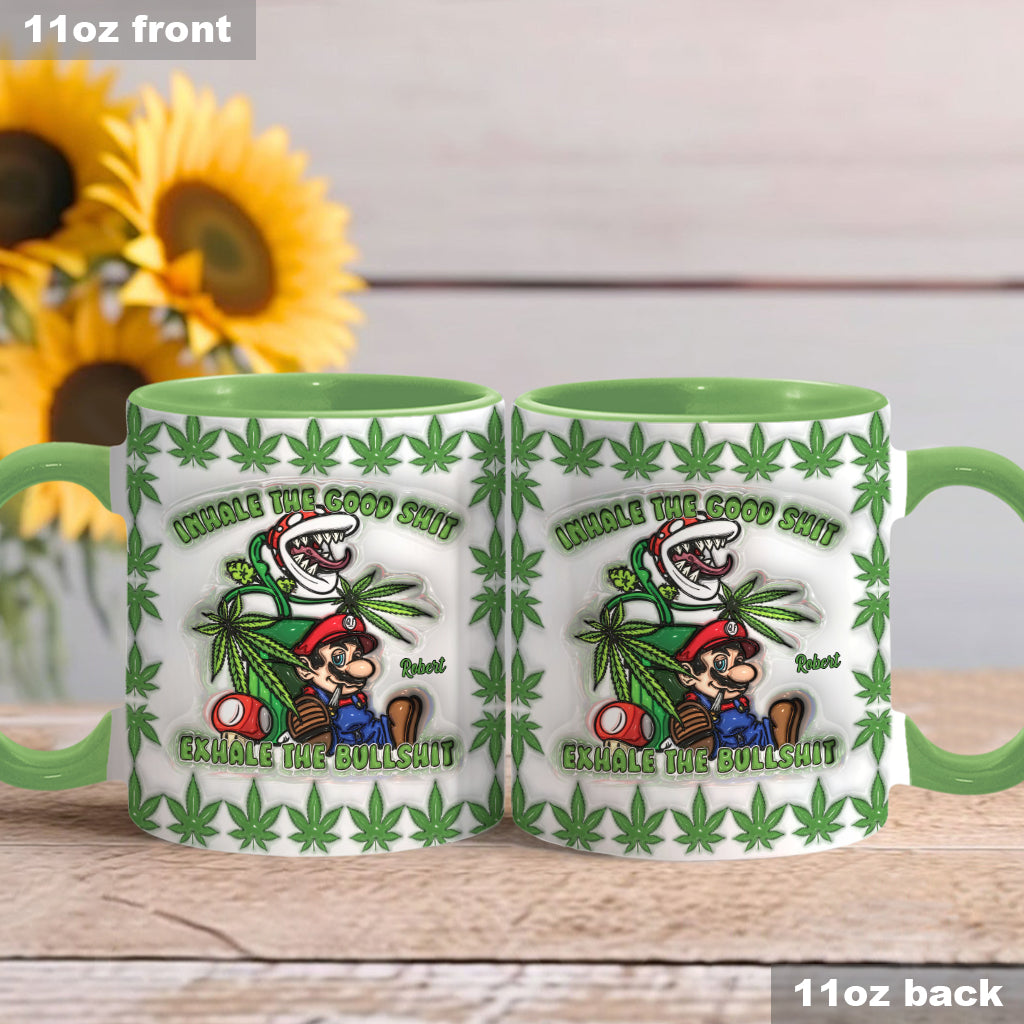 Personalized Weed Accent Mug Inhale the Good Sh*t Gift Accent Mug GradoCreations