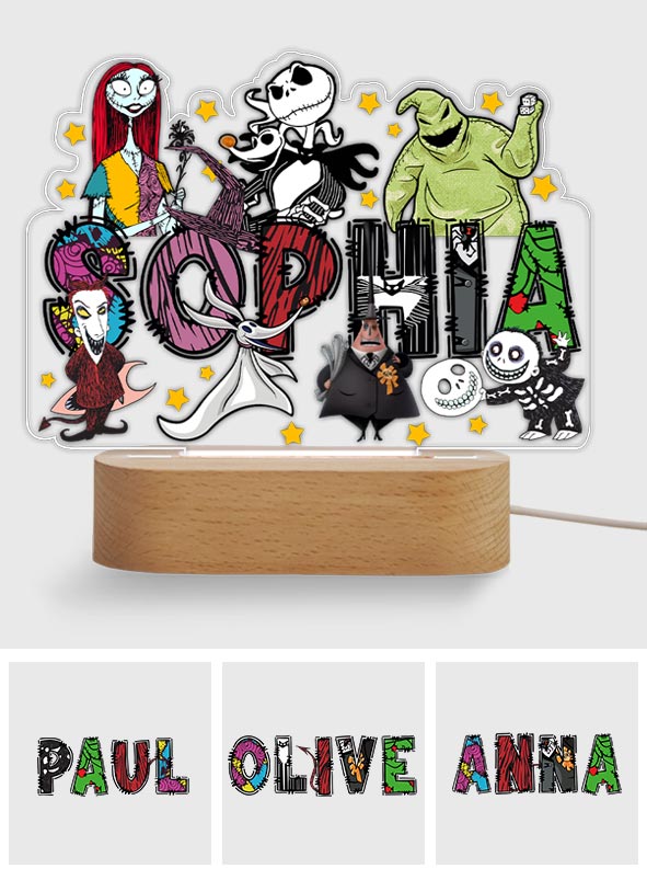 Personalized Nightmare Shaped Plaque Light Base Custom Name Gift for Halloween Shaped Plaque Light Base GradoCreations
