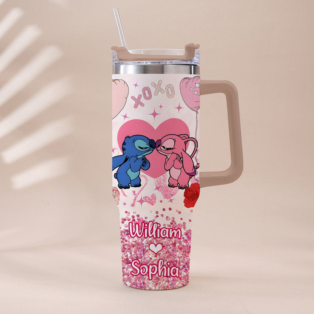 Personalized Ohana Tumbler with Handle Custom Name Gift for Couples Tumbler With Handle GradoCreations