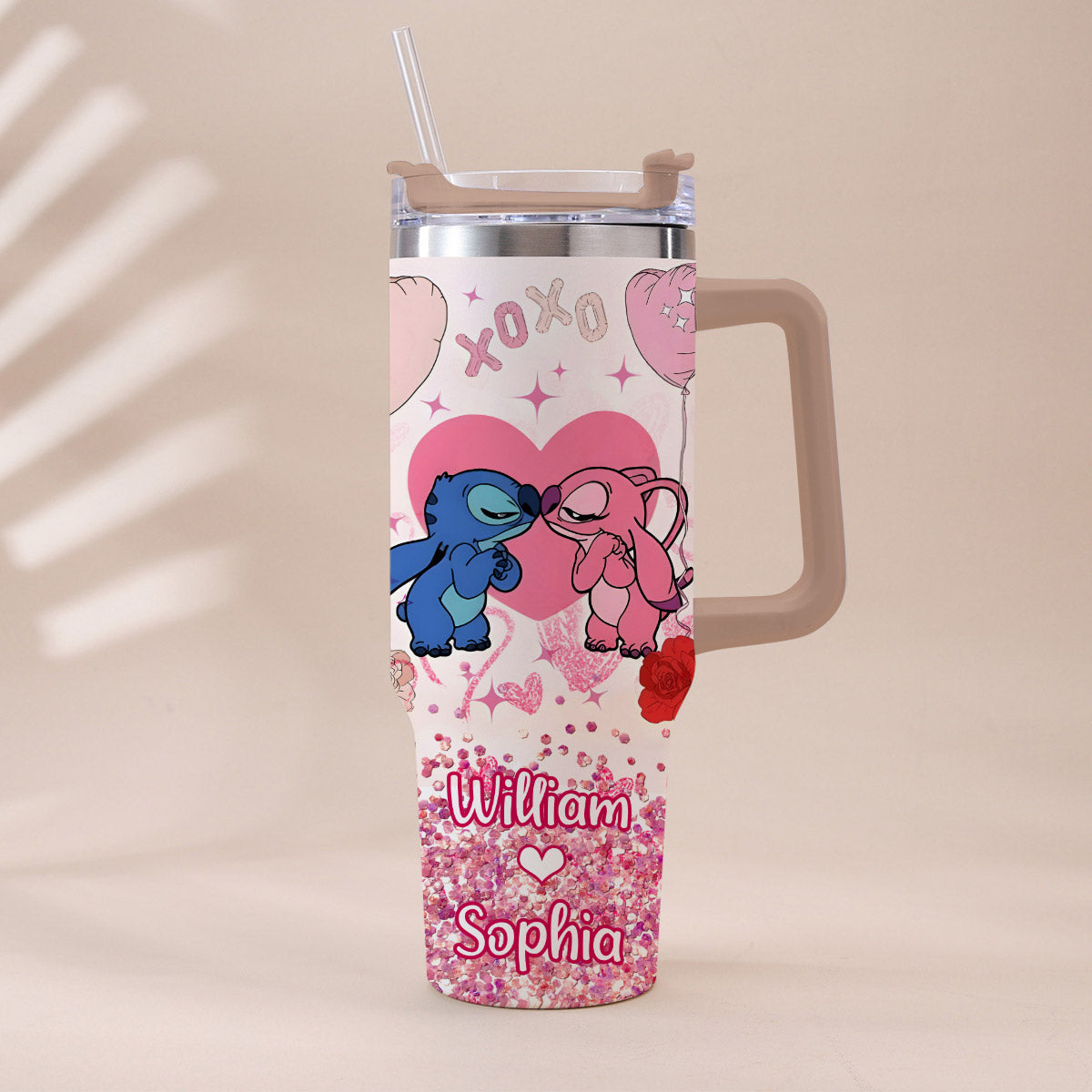 Personalized Ohana Tumbler with Handle Custom Name Gift for Couples Tumbler With Handle GradoCreations