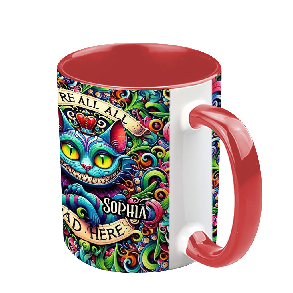 Personalized Ceramic Accent Mug with Colorful Cat Design for Birthdays or Christmas Accent Mug GradoCreations