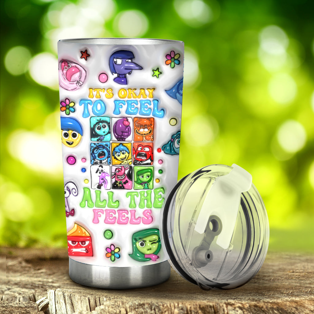 Personalized Tumbler It's Okay To Feel All The Feels Gift for Kids Tumbler GradoCreations