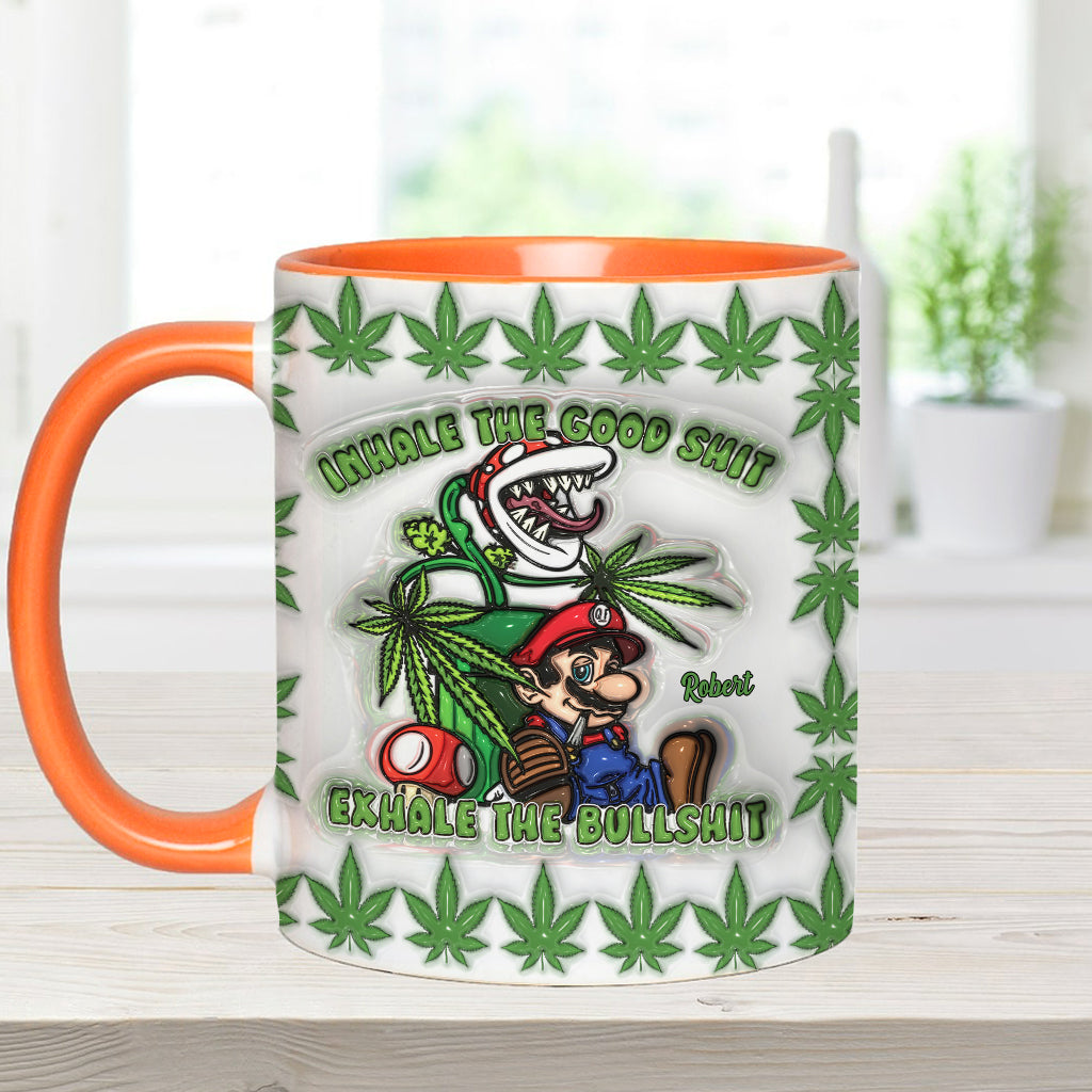 Personalized Weed Accent Mug Inhale the Good Sh*t Gift Accent Mug GradoCreations
