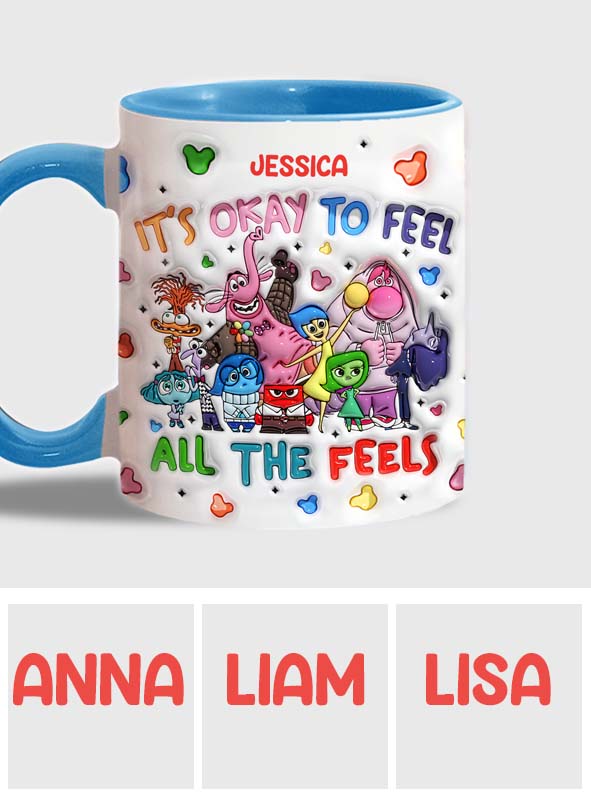 Personalized Ceramic Accent Mug Custom Name Feelings Gift Accent Mug GradoCreations