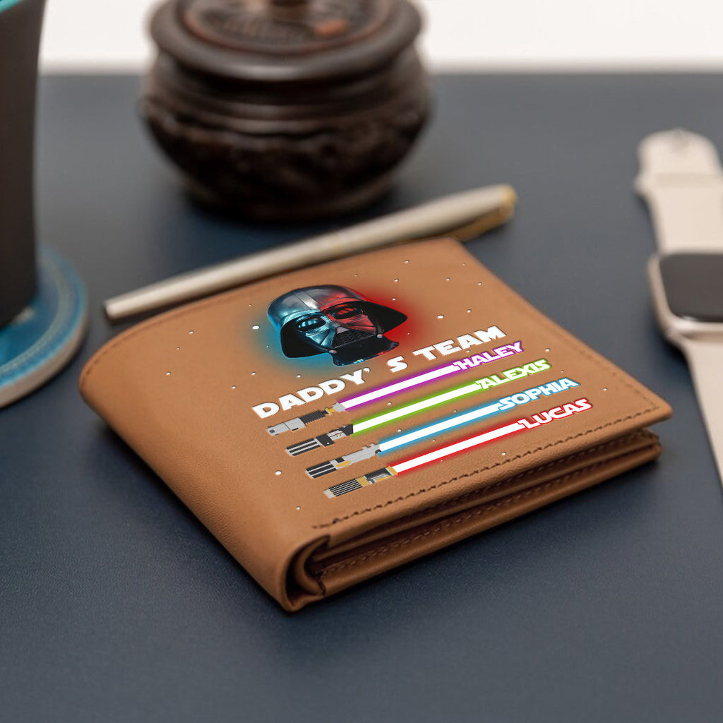 Personalized Leather Wallet Custom Name Star Wars Gift for Dad Leather Wallet GradoCreations