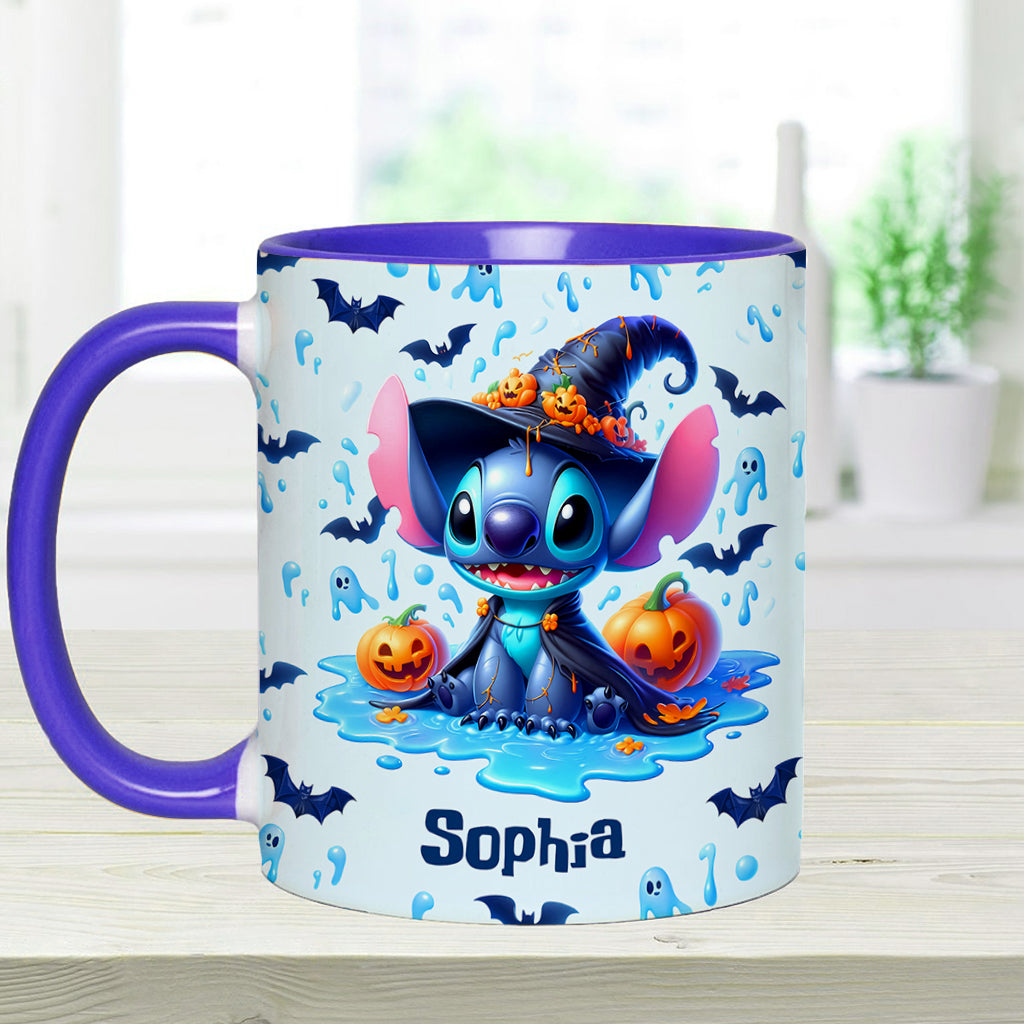 Personalized Halloween Ohana Accent Mug with Custom Name Accent Mug GradoCreations