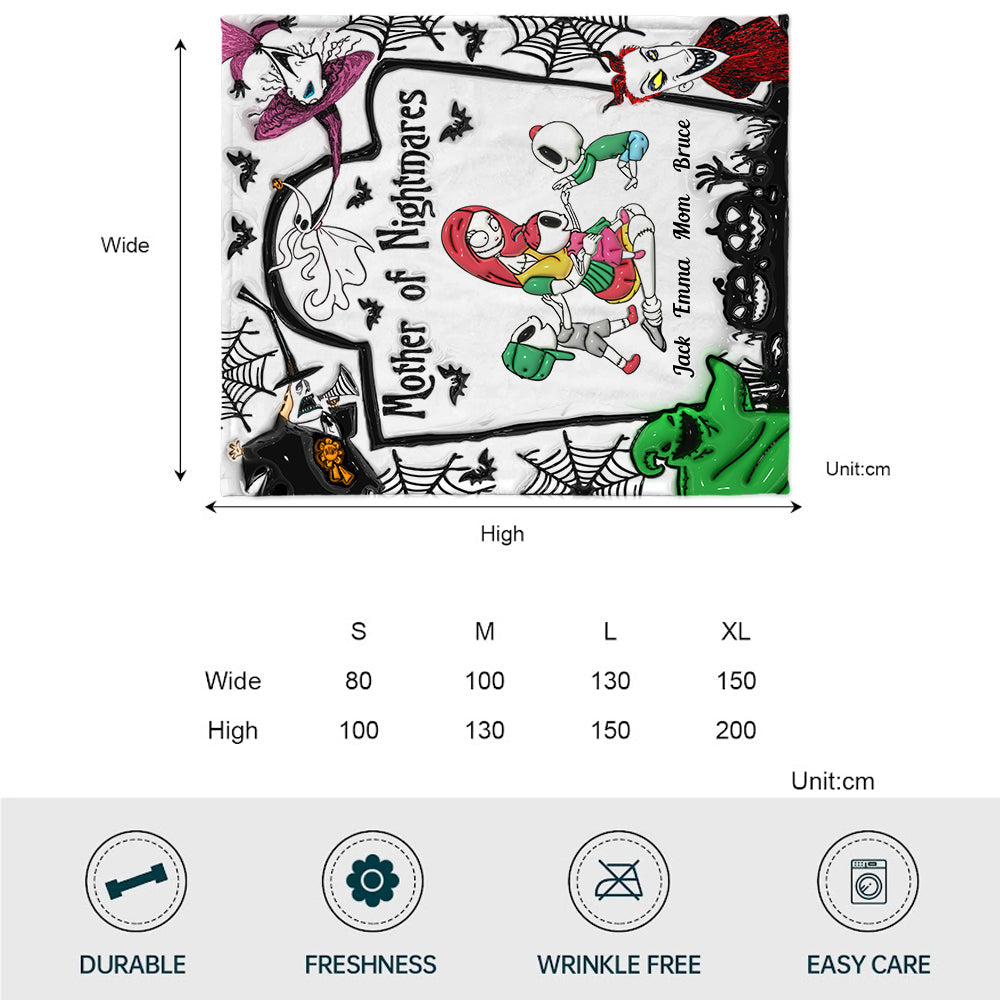 Personalized Nightmare Blanket with Family Design | Great Gift for Mom Blanket GradoCreations