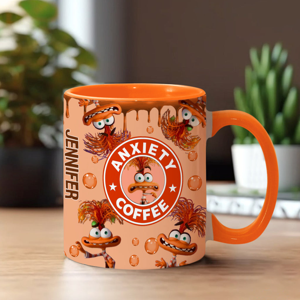 Personalized Accent Mug Custom Name Anxiety Coffee Gift Accent Mug GradoCreations