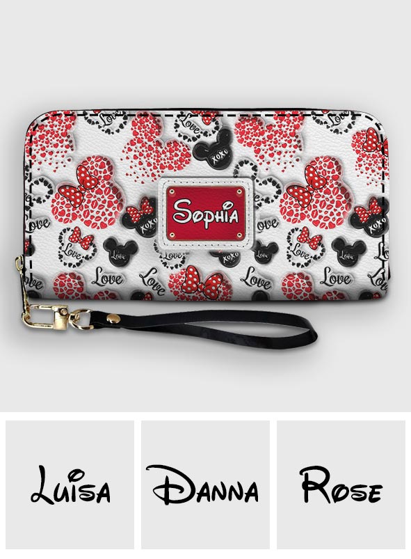 Personalized Minnie Mouse Leather Long Wallet for Women Leather Long Wallet GradoCreations