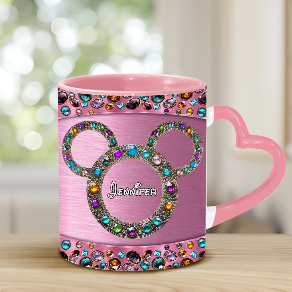 Personalized Heart Handle Mug Custom Name Gift for Mom Heart Handle Mug GradoCreations