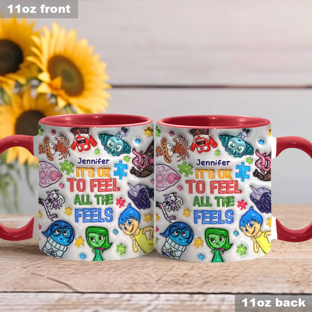 Personalized Autism Awareness Accent Mug Custom Name Gift Accent Mug GradoCreations