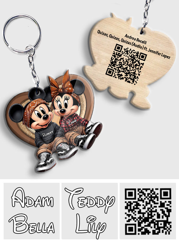 Personalized QR Code Keychain for Couples - Unique Gift Keychain GradoCreations