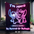 Personalized Neon Effect Ohana Blanket Custom Names Gift for Couples Blanket GradoCreations