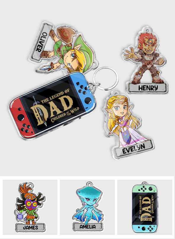 Personalized Keychain with Charms Featuring The Legend of Dad Gift for Father's Day Keychain with Charms GradoCreations