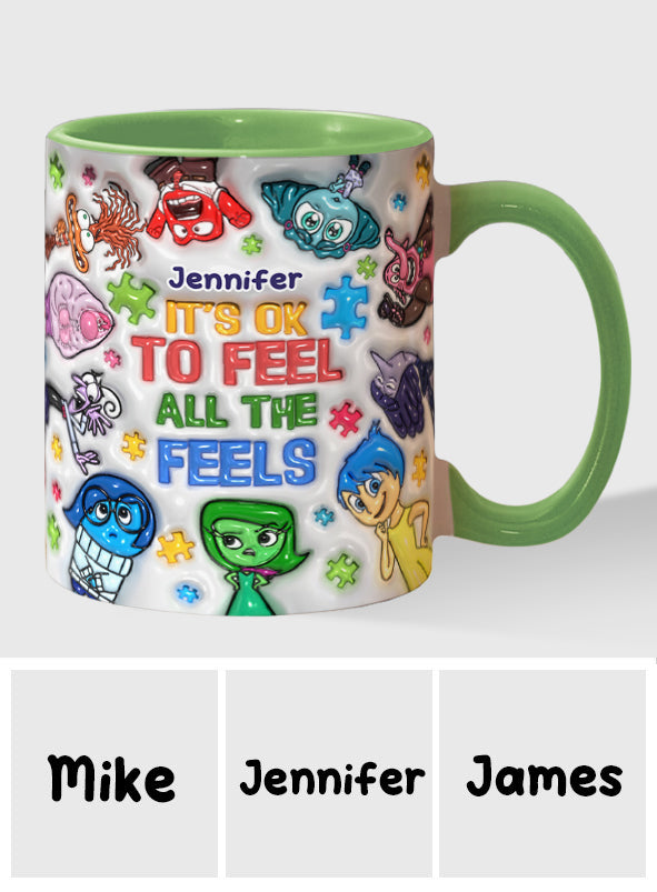 Personalized Autism Awareness Accent Mug for Kids | Custom Name Gift Accent Mug GradoCreations