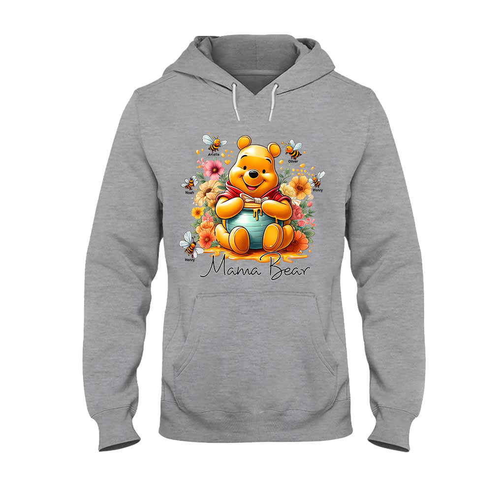 Personalized Mama Bear T-Shirt & Hoodie with Floral Design for Mom T-shirt & Hoodie GradoCreations
