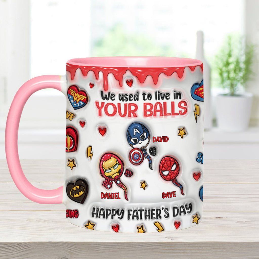 Personalized Superhero Accent Mug Custom Name Gift for Dad Accent Mug GradoCreations