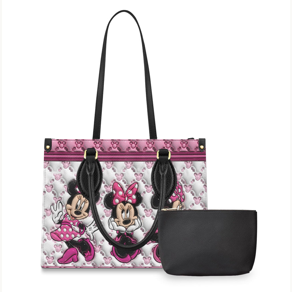 Personalized Pink Leather Handbag with Name - Cute Gift for Mom Leather Handbag GradoCreations