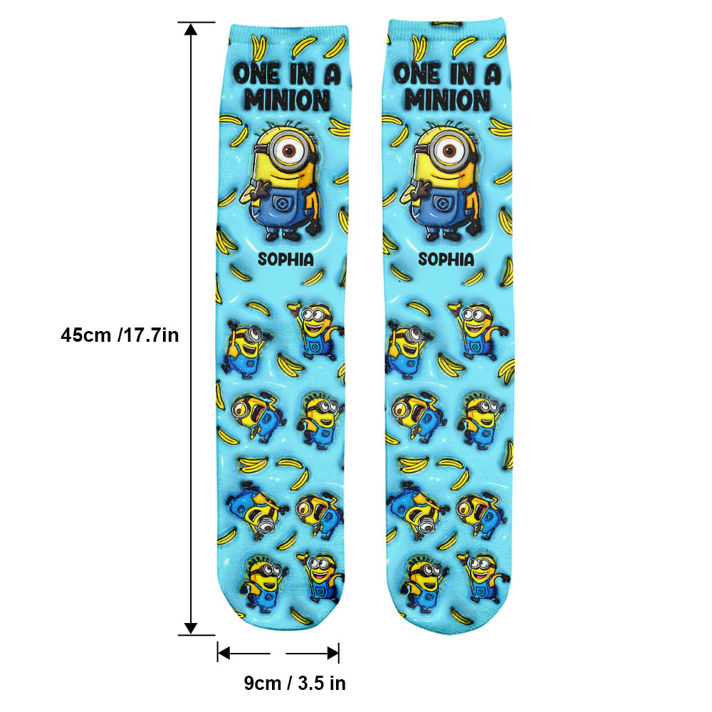 Personalized Minion Socks Custom Name Fun Gift for Kids Socks GradoCreations