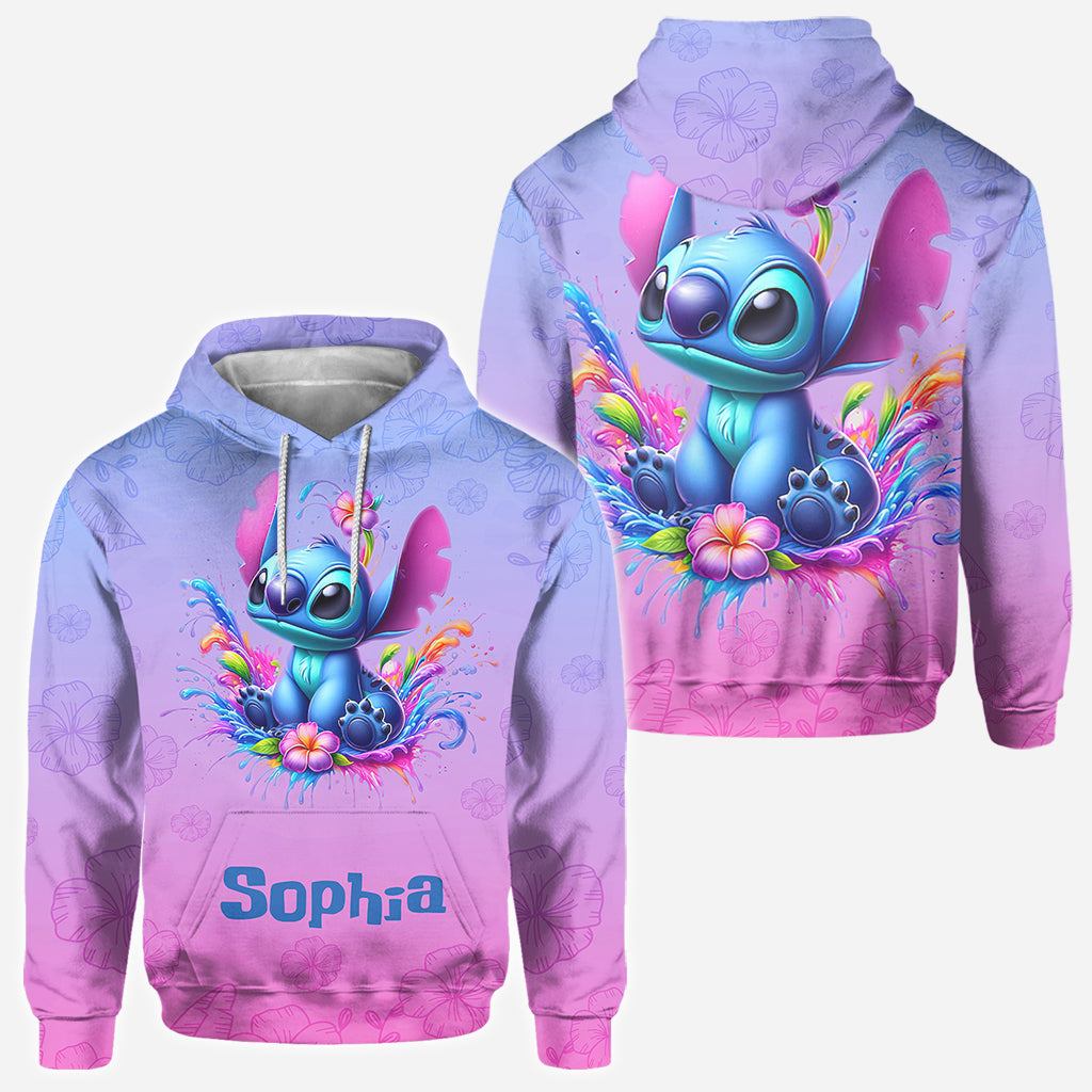 Personalized Blue Ohana All Over Shirt Custom Name Gift All Over Shirt GradoCreations