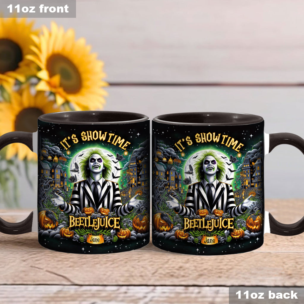 Personalized Beetlejuice Accent Mug Custom Name Gift for Halloween Accent Mug GradoCreations
