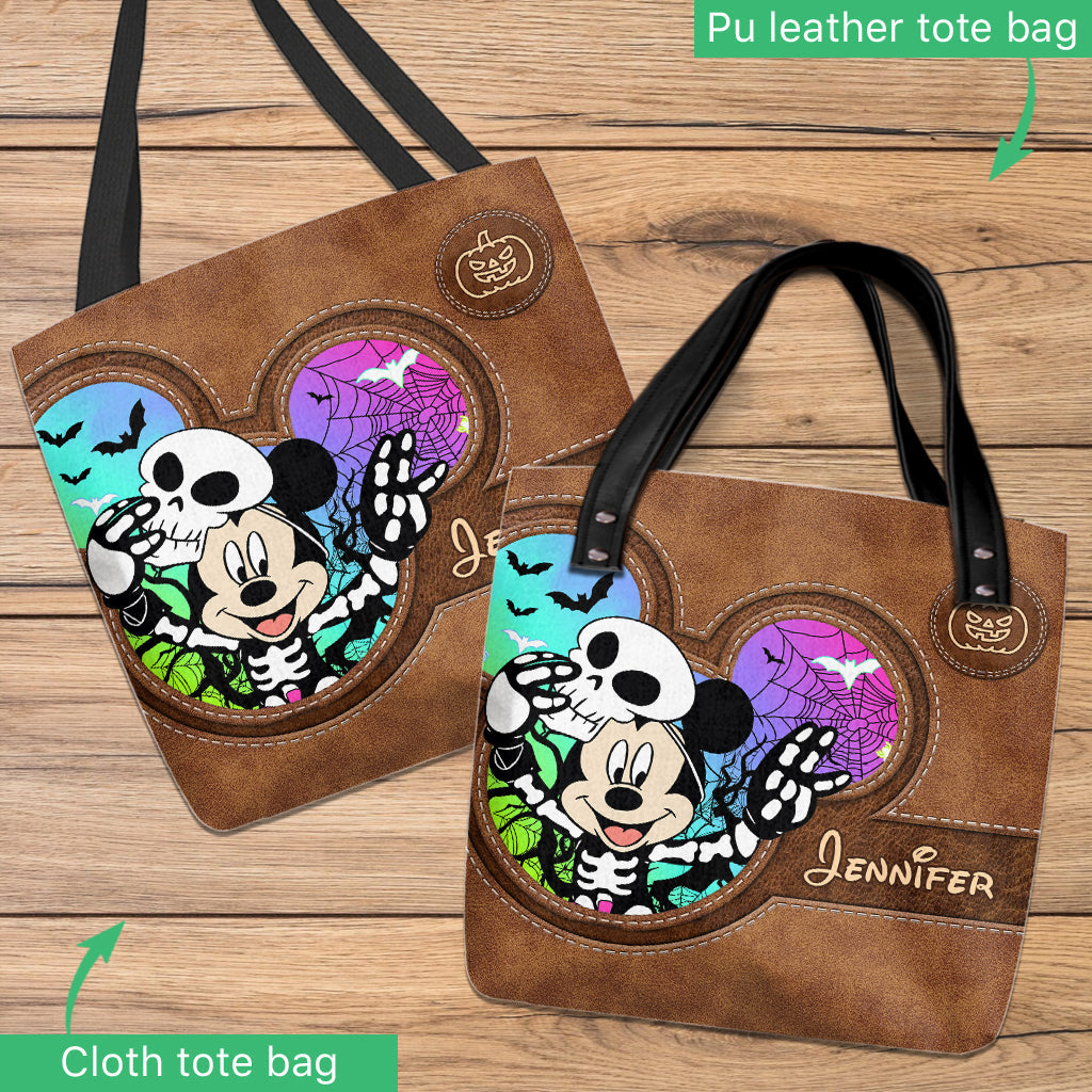 Personalized Halloween Mouse Tote Bag Custom Name Gift Tote Bag GradoCreations