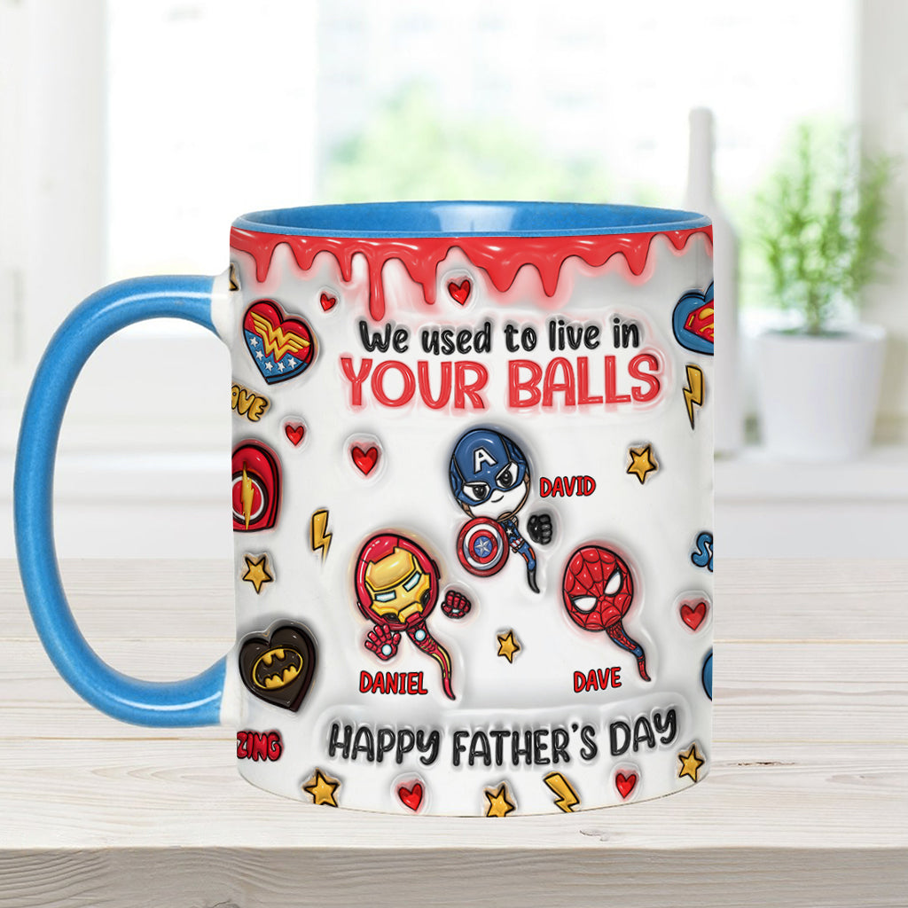 Personalized Superhero Accent Mug Custom Name Gift for Dad Accent Mug GradoCreations